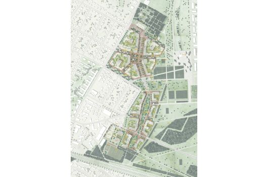 Lageplan 5. Bauabschnitt Messestadt Riem, überarbeiteter Wettbewerbsentwurf