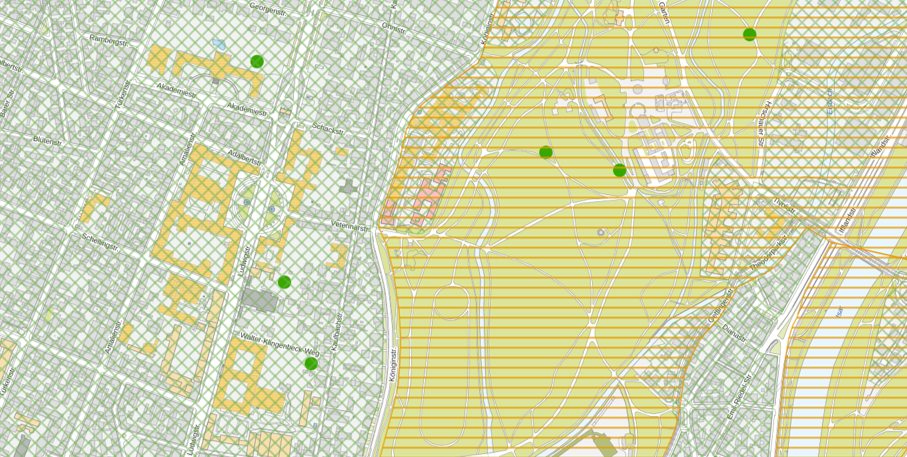 Stadtkarte mit Umweltschutzzonen