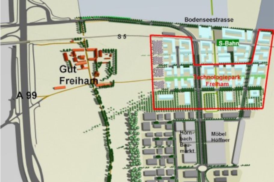 Plan des Technologieparks Freiham