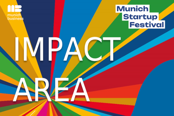 Grafik zur Ankündigung der Impact Area auf dem Munich Startup Festival