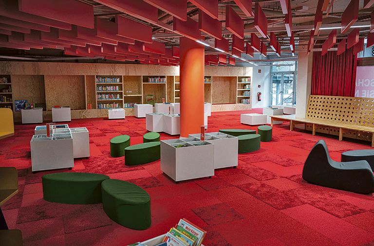 Der Kinderbereich in der Stadtbibliothek im Motorama
