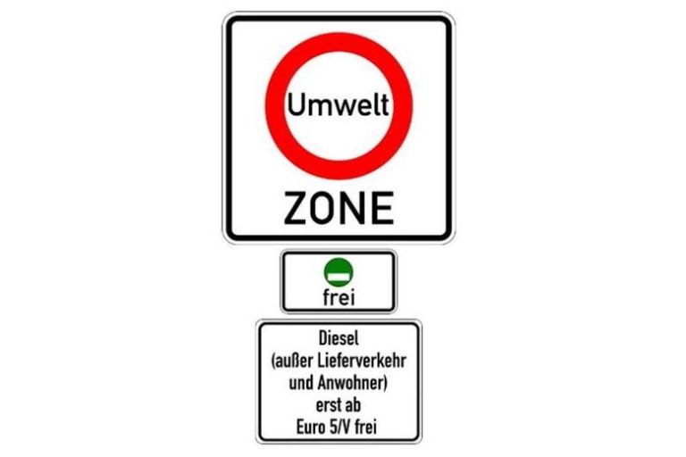 Umweltzone, Grüne Plakette, „Diesel (außer Lieferverkehr und Anwohner) erst ab Euro 5/VI frei“