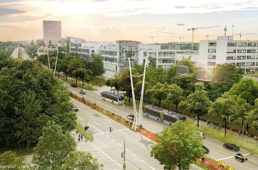 Visualisierung "Projektvorstellung - urbane Seilbahn für München"