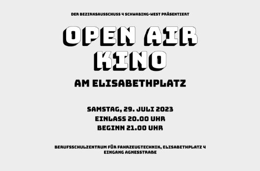 Open Air Kino am Elisabethplatz am Samstag, 29. Juli 2023, 21.00 Uhr