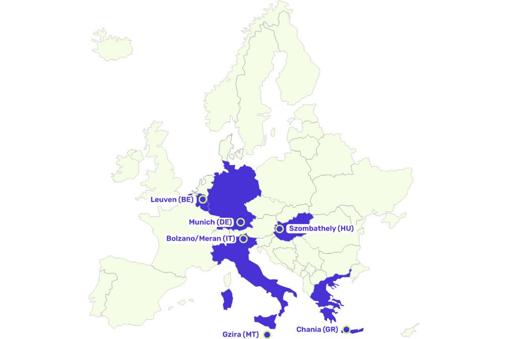 An JUSTNature beteiligte Städte: München, Leuven (Belgien), Bozen/Meran (Italien), Chania (Griechenland), Szombathely (Ungarn) und Gzira (Malta) 
