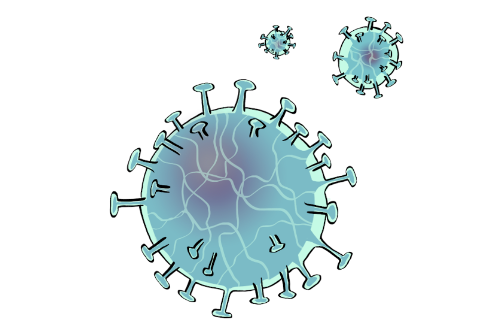 Comic. Das Bild zeigt das Corona-Virus.