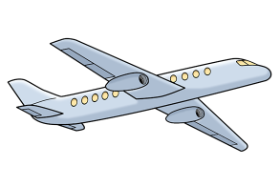 Comic. Das Bild zeigt ein Flugzeug.