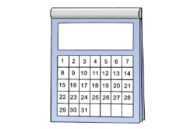 Comic. Das Bild zeigt einen Kalender. Man sieht einen Monat mit 31 Tagen.