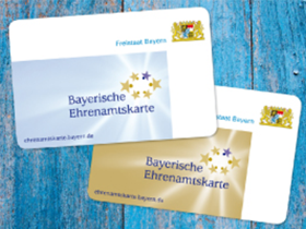 Bayerische Ehrenamtskarten in Blau und Gold