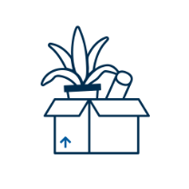 Zeichnung einer Umzugskiste