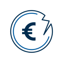 Zeichnung einer Münze mit eingebrochenem Rand