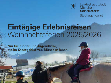 Bild mit winterlichen Bergen im Hintergrund und Text 