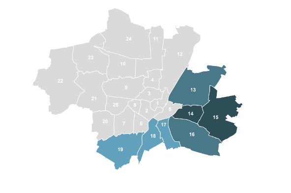 Karte Planungsbezirk Ost