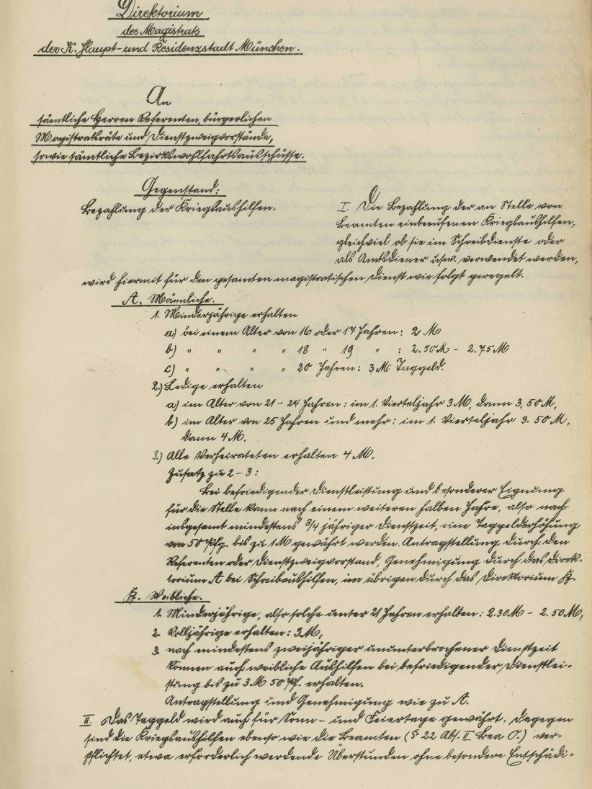 Schreiben des Münchner Oberbürgermeisters Wilhelm von Borscht, 14. November 1916.