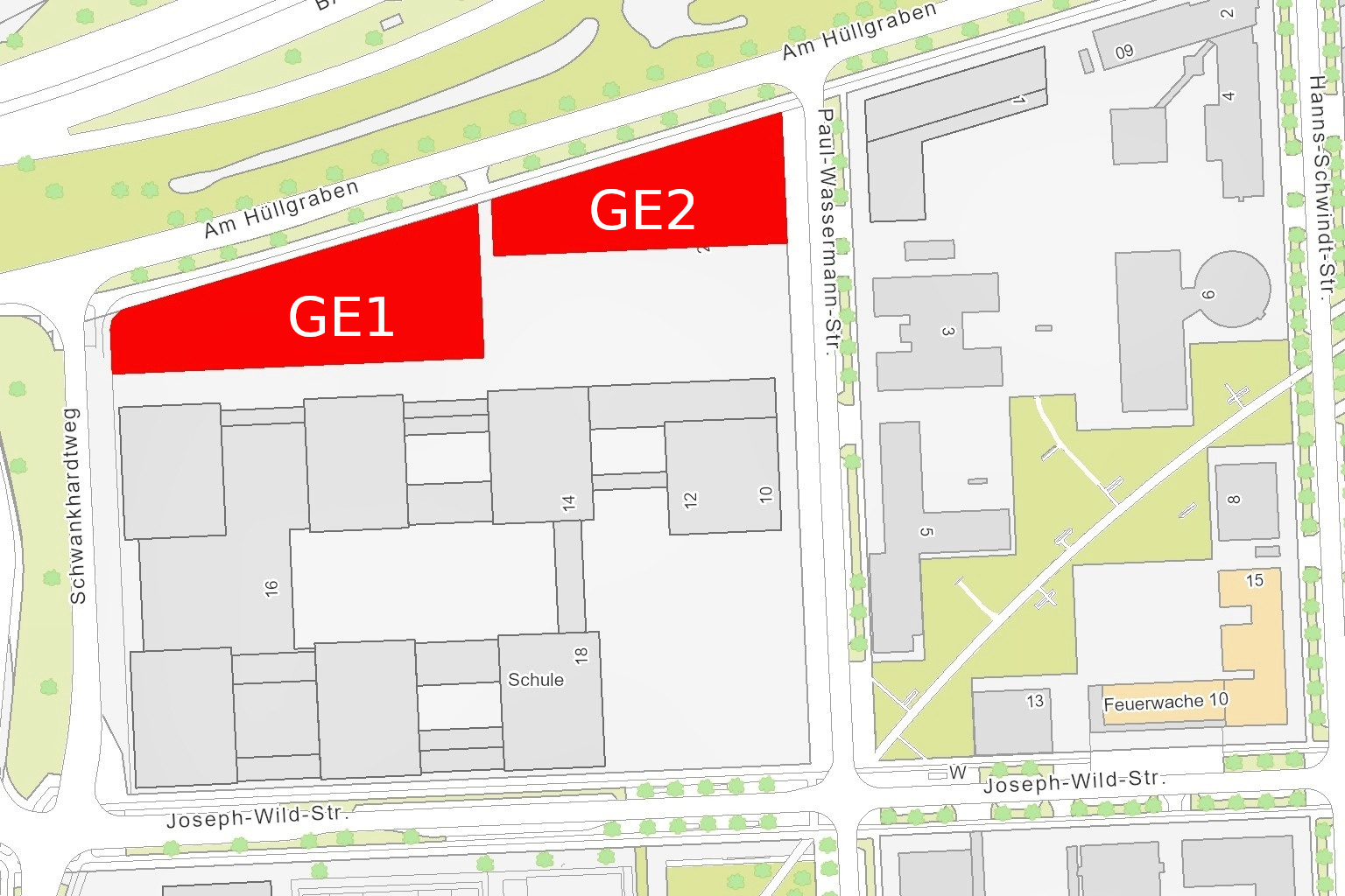 Karte Technologiepark Riem GE1 und GE2