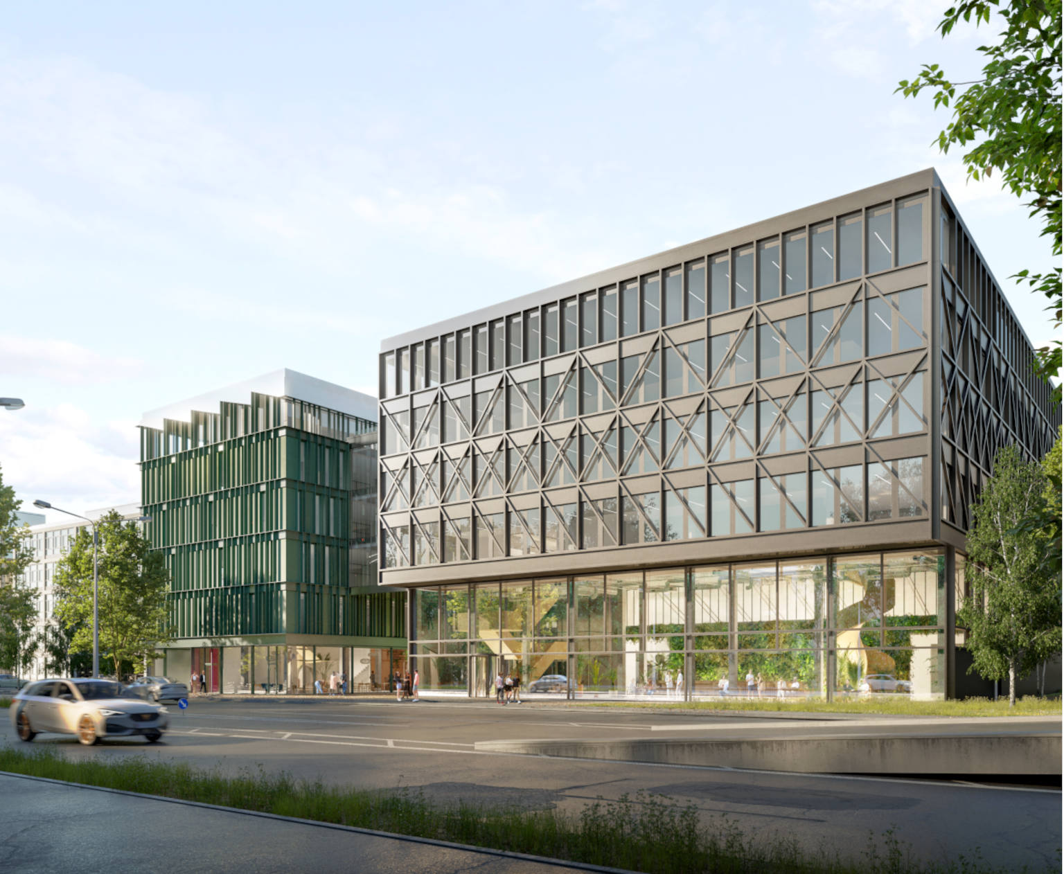 Fassade Bürocampus FRANKLYS QUARTIER MÜNCHEN