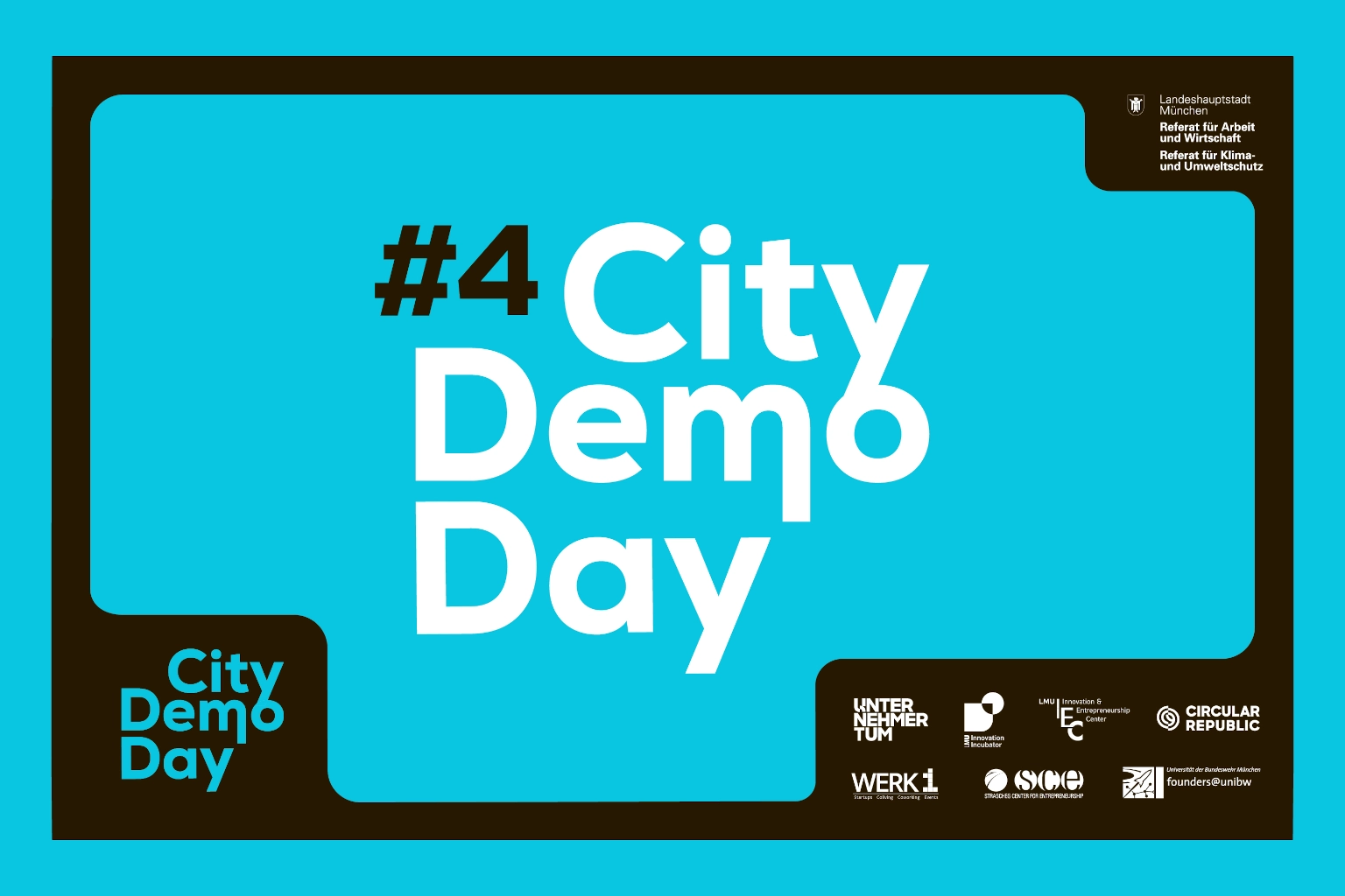 Schrift-Banner zum vierten City Demo Day